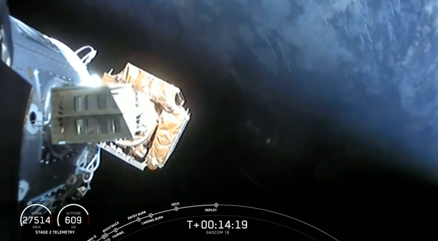 SpaceX于8月30日用獵鷹9號(hào)火箭將阿根廷的雷達(dá)衛(wèi)星和兩顆小衛(wèi)星送入近地軌道